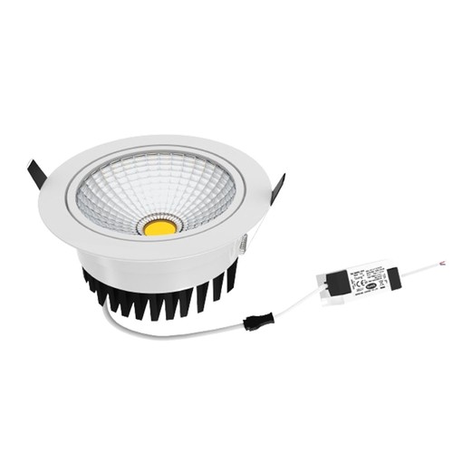 5W Ø8,5cm COB downlight RA80 - Hål: Ø7 cm, Mått: Ø8,5 cm, vit kant, 2700K