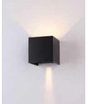 5W LED vägglampa - IP65 utomhus, fyrkantig, justerbar spridning, svart, inkl. ljuskälla