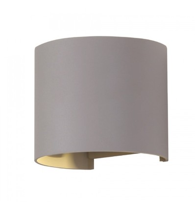 5W Vägglampa - IP65 utomhus, Rund, justerbar spridning, inkl. ljuskälla, grå