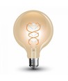 V-Tac 5W LED globlampa - Filament, Ø12,5cm, extra varmvitt, E27