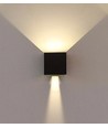 5W LED vägglampa - IP65 utomhus, fyrkantig, justerbar spridning, svart, inkl. ljuskälla