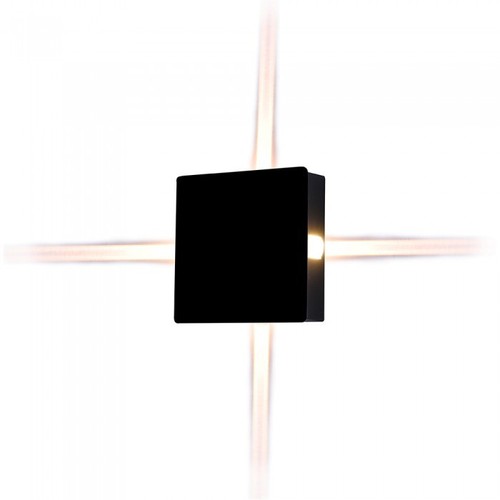Lagertömning: V-Tac 4W LED svart vägglampa - Kvadrat, IP65 utomhusbruk, 230V, inkl. ljuskälla