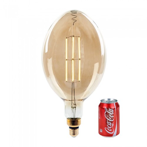 Lagertömning: V-Tac 8W LED jätte globlampa - Filament, Ø18 cm, dimbar, extra varmvitt, 2000K, E27