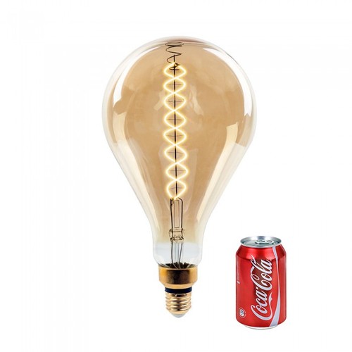 V-Tac 8W LED jätte globlampa - Filament, Ø16 cm, dimbar, extra varmvitt, 2000K, E27