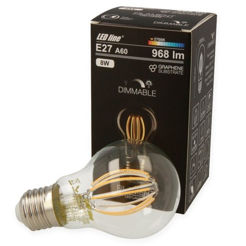 8W LED Lampa - Filament LED, E27, A60D