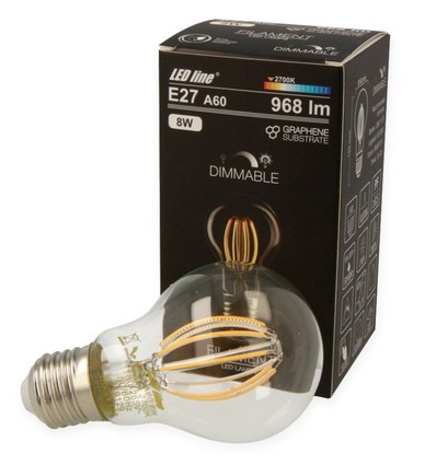 8W LED Lampa - Filament LED, E27, A60D