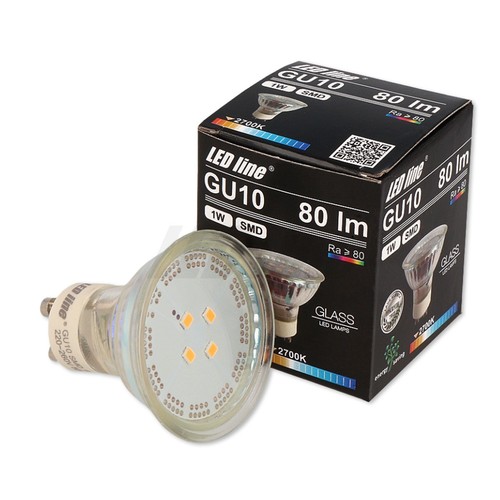 Grön LED spotlight - 1W, 230V, GU10