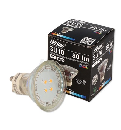 Grön LED spotlight - 1W, 230V, GU10