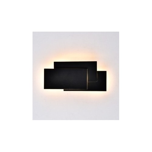 V-Tac 12W LED svart vägglampa - IP20 inomhus, 230V, inkl. ljuskälla