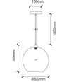 Lagertömning: V-Tac hängande armatur - Globe, glas, Ø30cm, E27