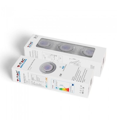 3-pack 5W Infälld spotlight - Inomhus, vit front, komplett med GU10-hållare och LED-spot