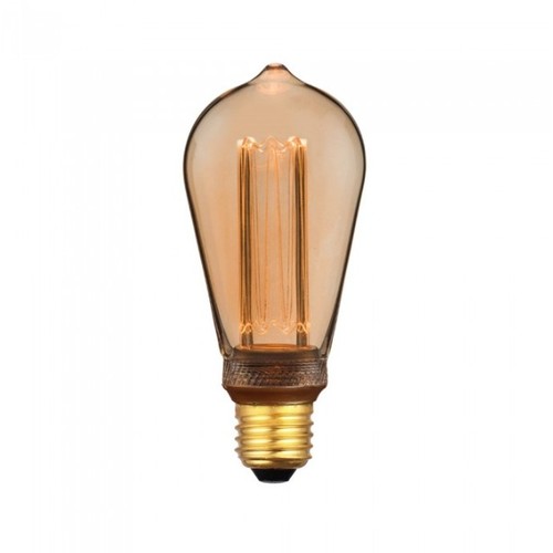 V-Tac 4W LED lampa - Filament, amberfärgad, extra varmvitt, 1800K, ST64, E27