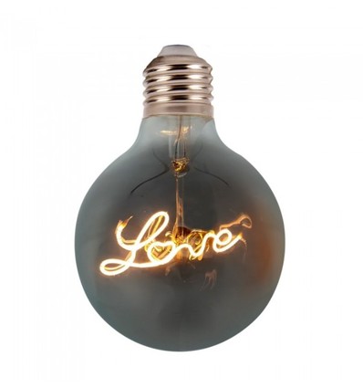 V-Tac 5W LED Love globlampa - Filament, Ø12,5cm, extra varmvitt, E27