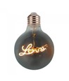 V-Tac 5W LED Love globlampa - Filament, Ø12,5cm, extra varmvitt, E27