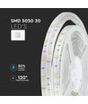 5m 4,8W/m RGB stänksäker LED-strip - 12V DC, IP65, 30 LED per meter