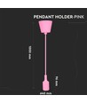 V-Tac silikone pendellampa med tygledning - Pink, E27