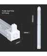 150cm T8 LED-armatur - För 1x 150cm LED-lysör, IP20 inomhus