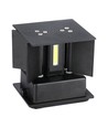V-Tac 5W LED svart vägglampa - Kvadrat, justerbar spridning, IP65 utomhusbruk, 230V, inkl. ljuskälla