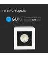 Taklampa GU10 - IP20, fyrkantig, vit, utan ljuskälla