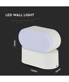 6W LED vit vägglampa - IP65 utomhus, Oval, roterbar 350 grader, inkl. ljuskälla