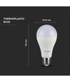 V-Tac 12W LED lampa - Samsung LED chip, A65, E27