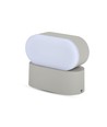 6W LED vägglampa - IP65 utomhus, oval, grå, roterbar 350 grader, inkl. ljuskälla