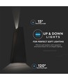 6W LED-vägglampa - IP65 utomhus, svart, inkl. ljuskälla