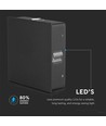 V-Tac 4W LED svart vägglampa - Kvadrat, IP65 utomhusbruk, 230V, inkl. ljuskälla