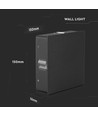 V-Tac 4W LED svart vägglampa - Kvadrat, IP65 utomhusbruk, 230V, inkl. ljuskälla
