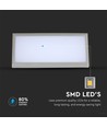 V-Tac 20W LED vägglampa - Grå, IP65 utomhusbruk, 230V, inkl. ljuskälla